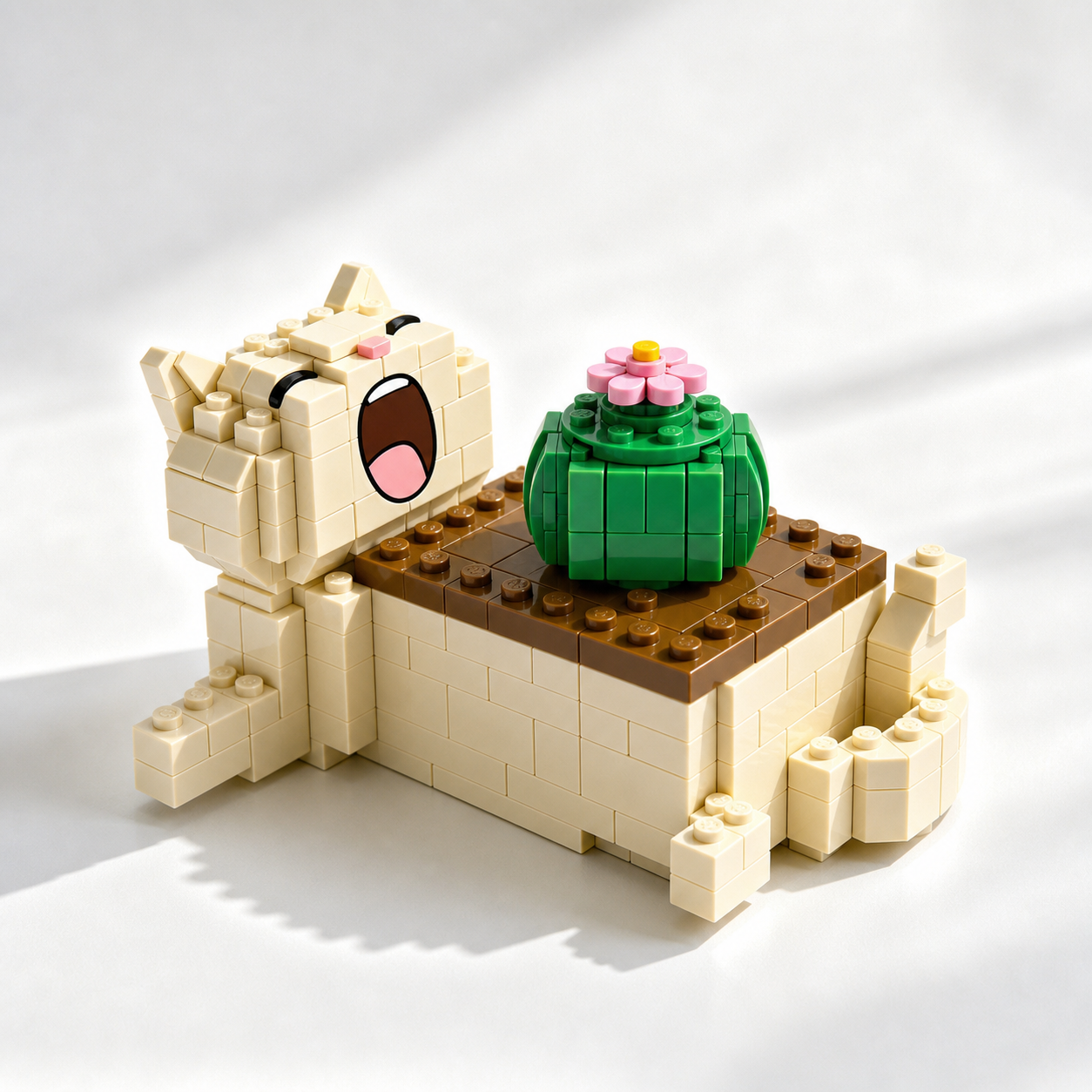 Cozy Cat & Cactus Building Block Set 🐱🌵