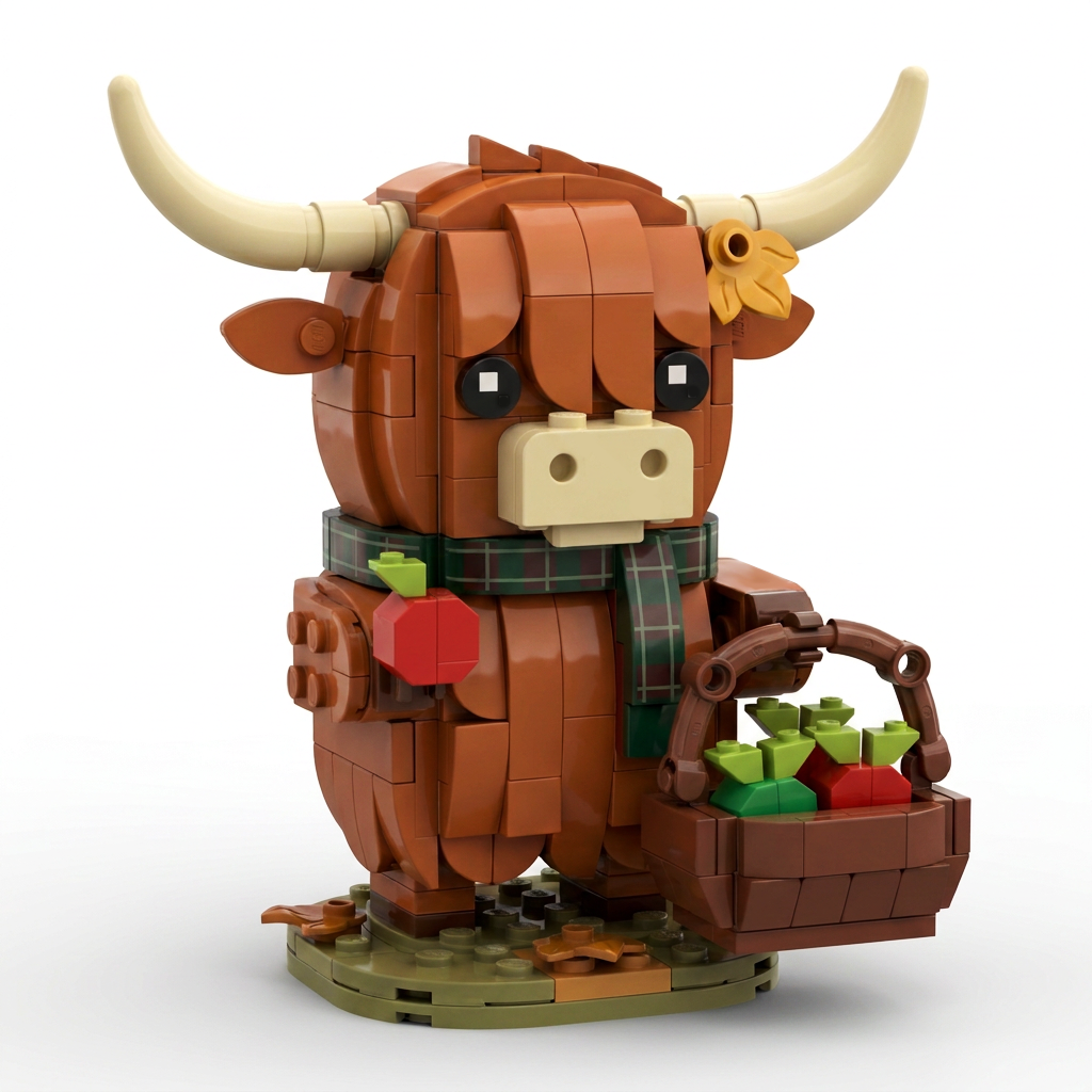 Apple Picking Highland Cow Building Set 🍎🌾