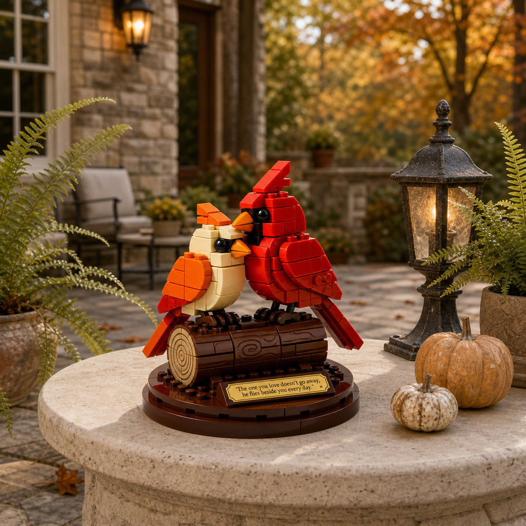 🐦 Cardinal Love Pair Brick Building Kit