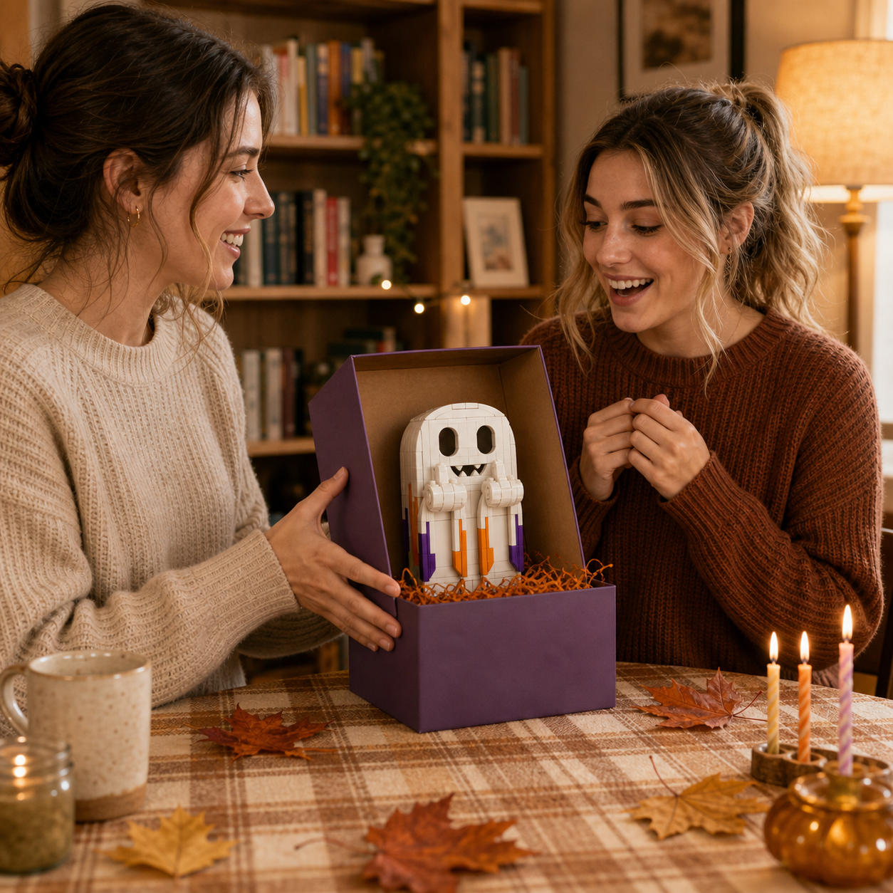 👻 Candy Corn Ghost Brick Building Kit