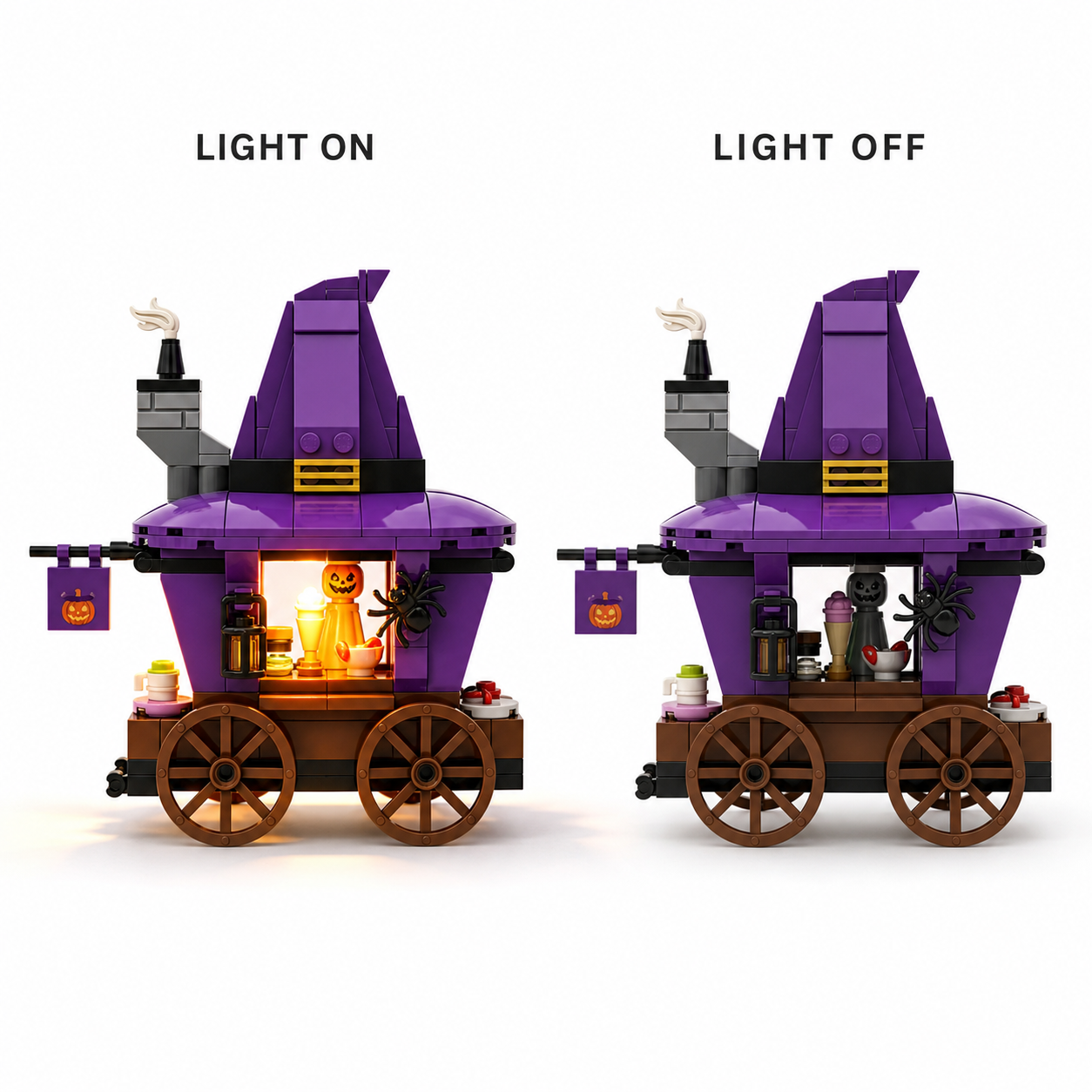 🧙‍♀️ Witch Hat Halloween Treat Cart Brick Kit