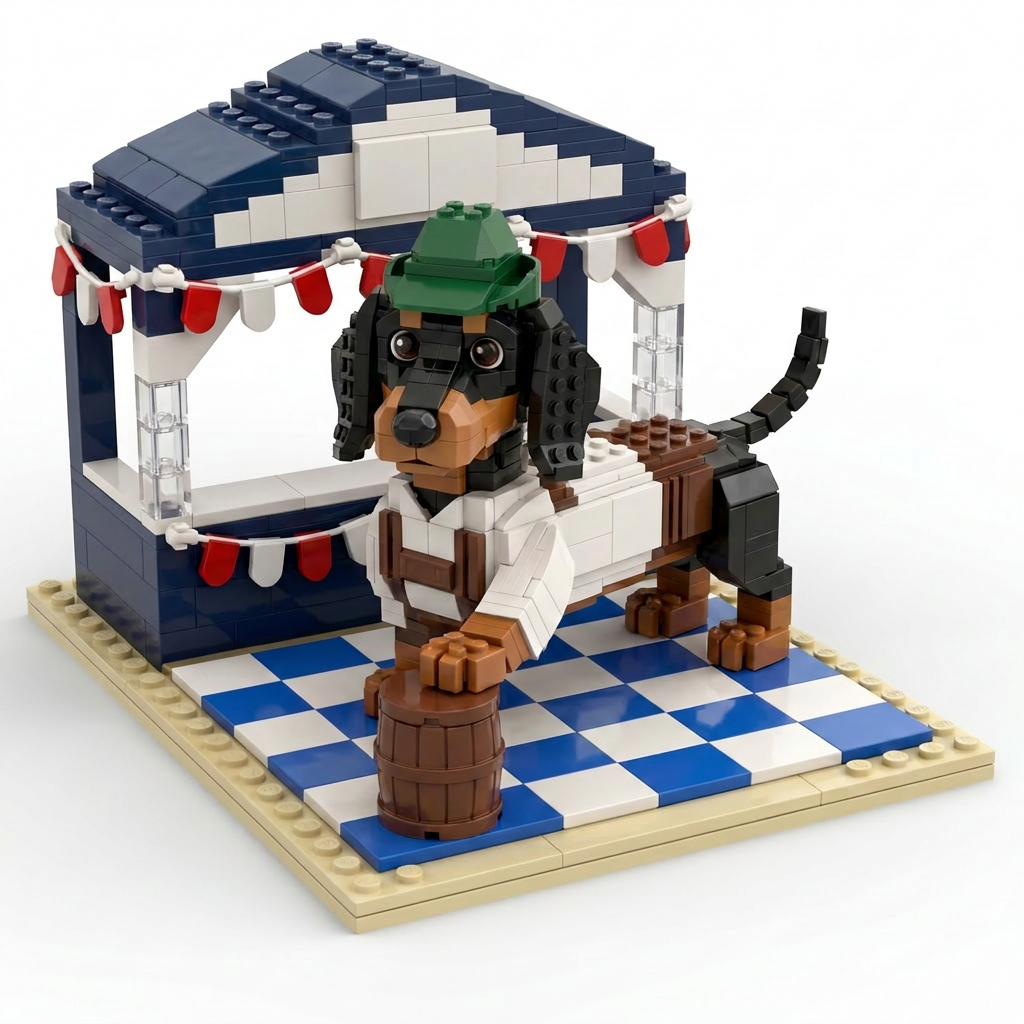 🐶Bavarian Festival Dachshund Brick Building Set