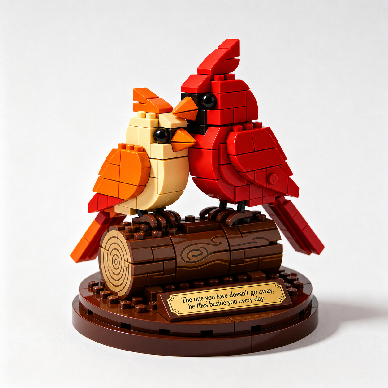 🐦 Cardinal Love Pair Brick Building Kit