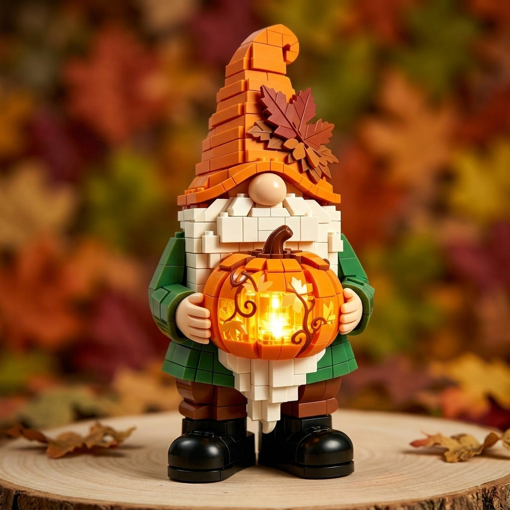 🎃Autumn Gnome & Pumpkin Lantern Building Set — It’s a Cozy Autumn Night Light