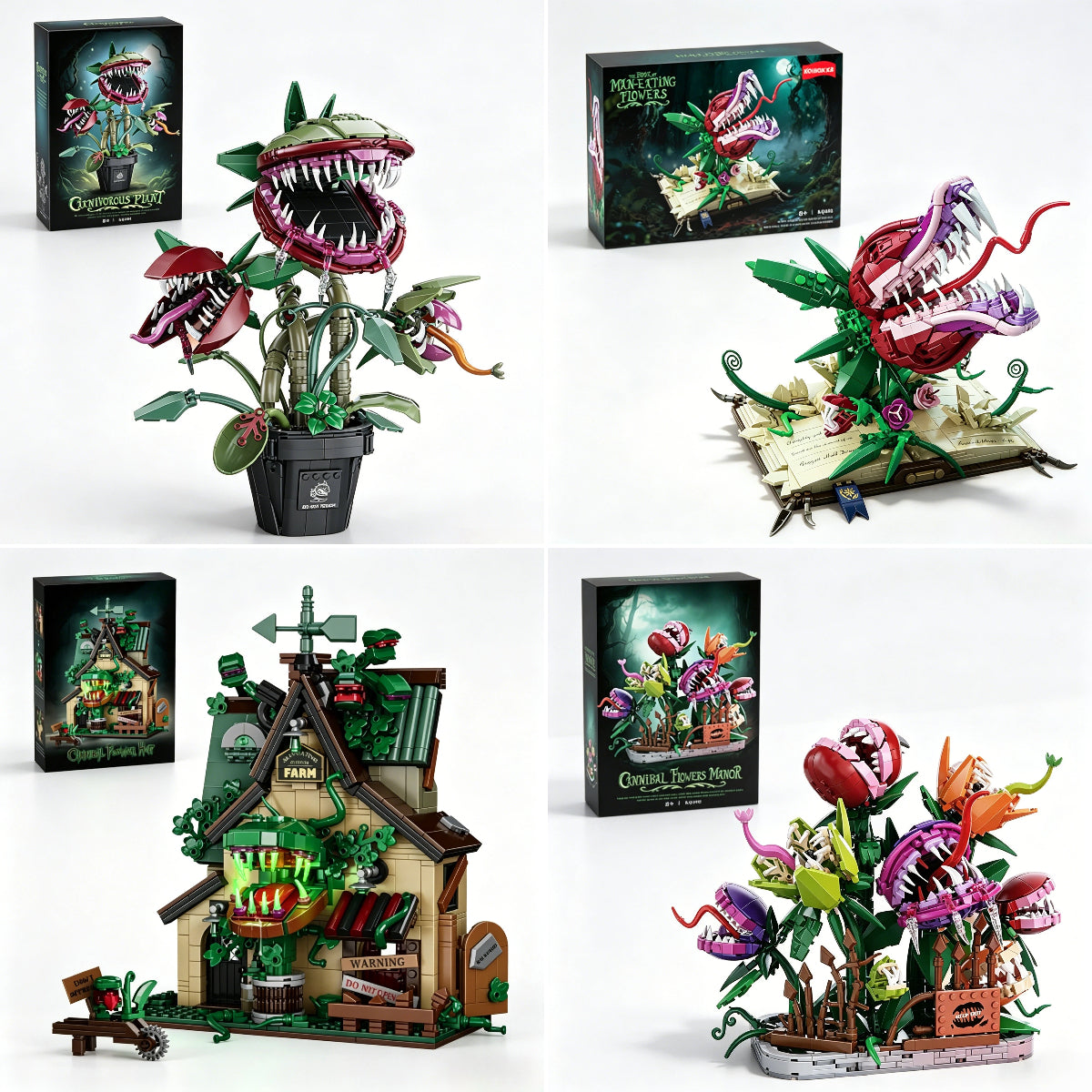 Carnivorous Plant Collection Building Sets – Dark Fantasy Horror Botanical Series