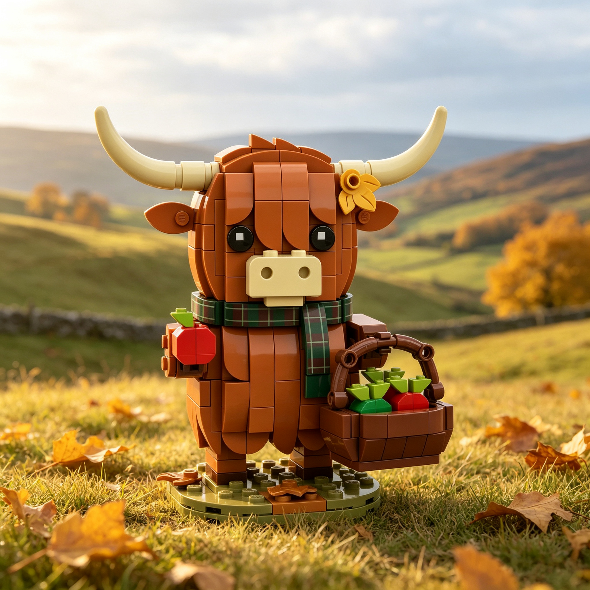 Apple Picking Highland Cow Building Set 🍎🌾