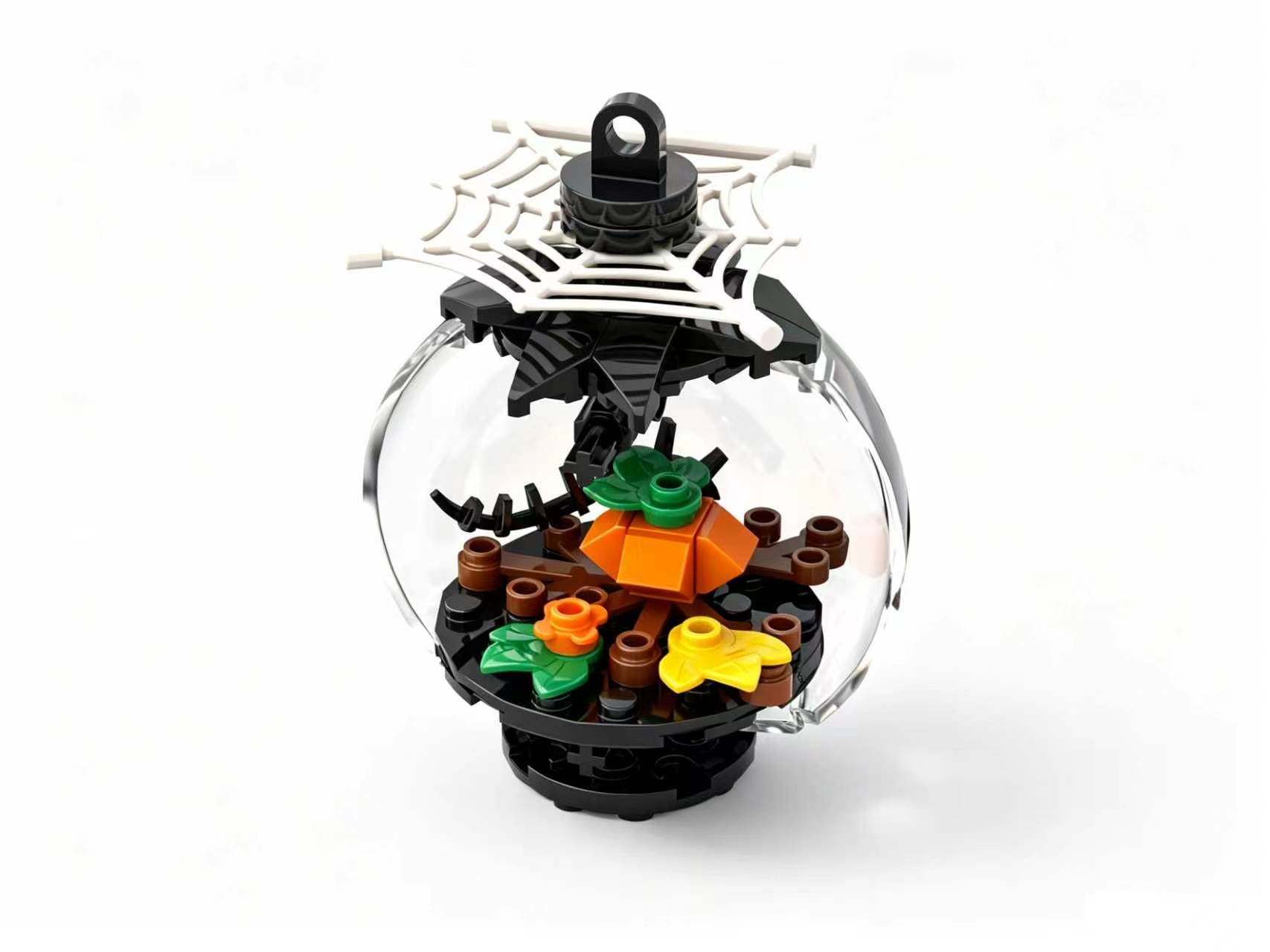 🕸️🎃 Halloween Pumpkin Spider Web Crystal Ball Brick Set ✨