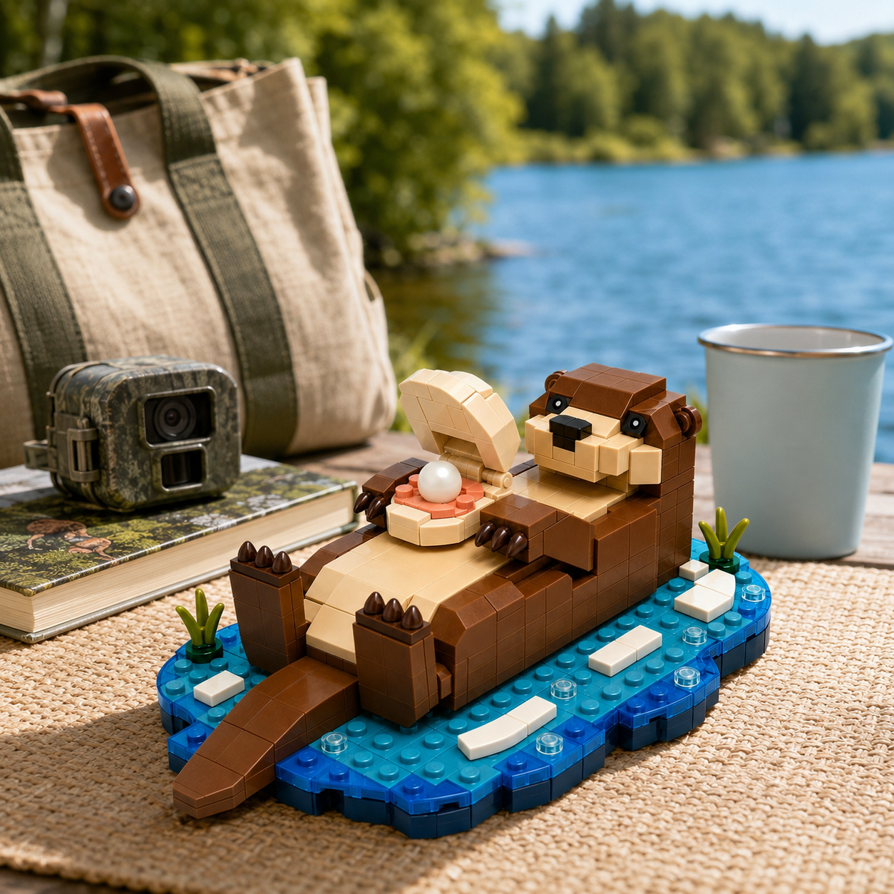 Floating Otter with Pearl Building Set 🦦🐚