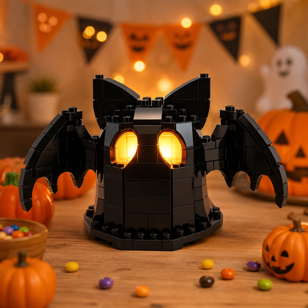 🦇 Collectible Glowing Bat Ghost Brick Set 👻✨