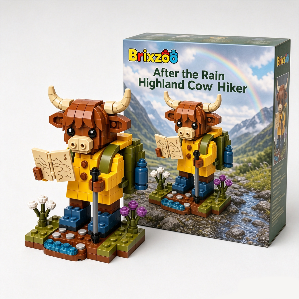 After the Rain Highland Cow Hiker Building Set ☔️