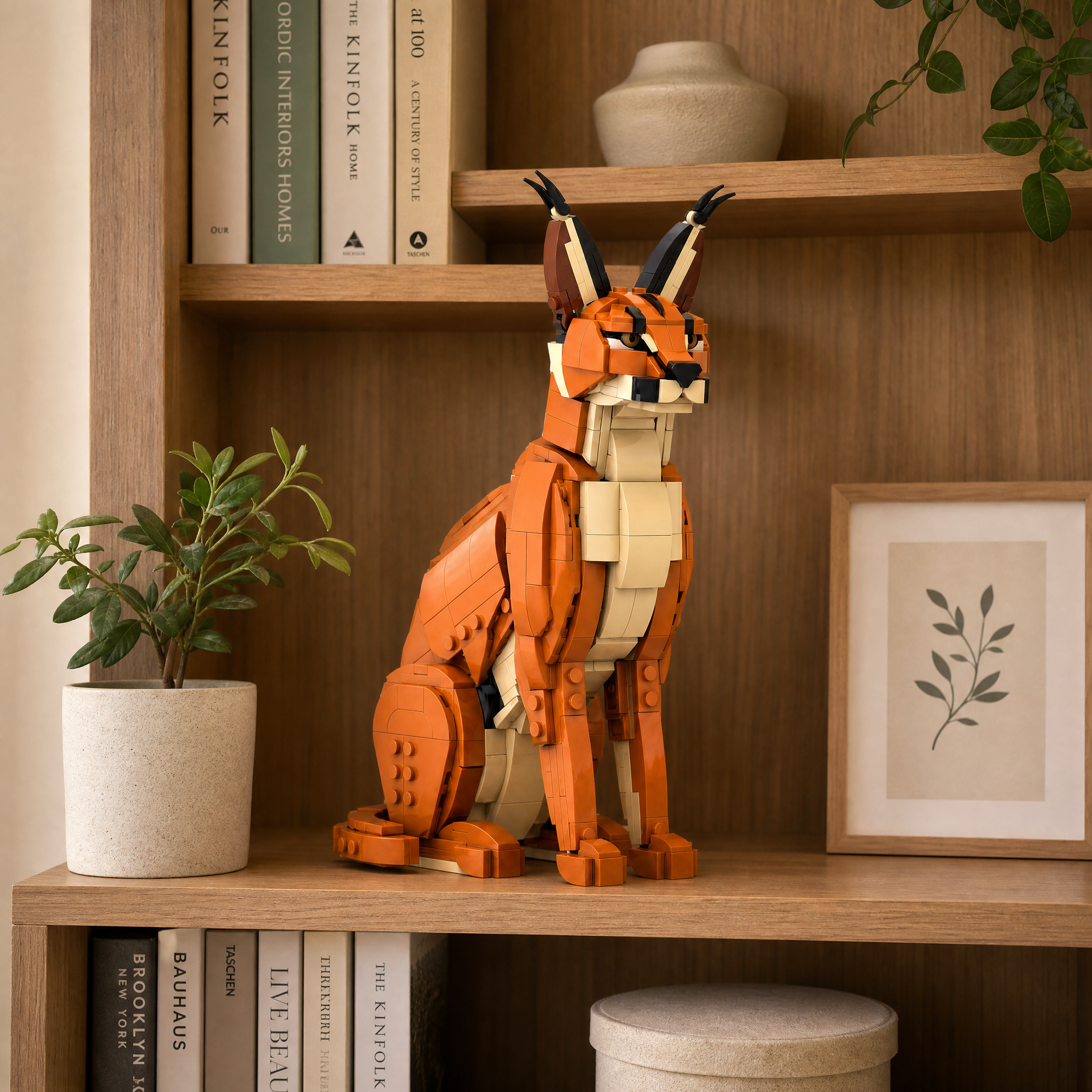 Caracal Brick Set | Elegant Wild Cat Display Building Kit for Adults