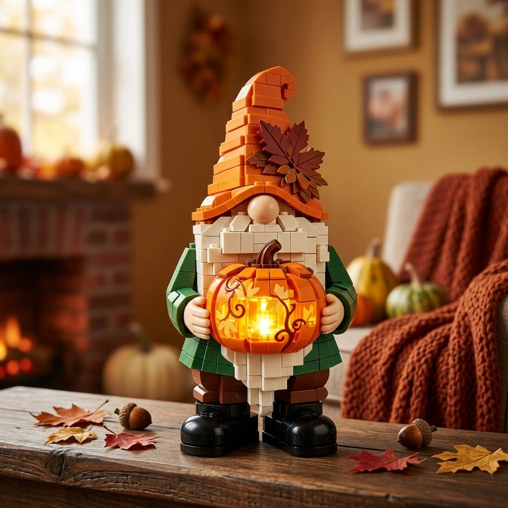 🎃Autumn Gnome & Pumpkin Lantern Building Set — It’s a Cozy Autumn Night Light