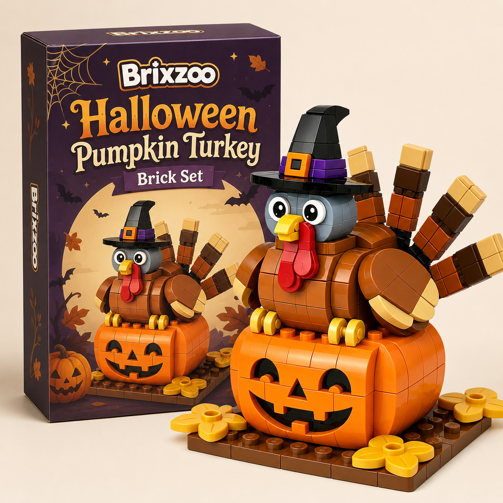 🦃🎃 Halloween Pumpkin Turkey Brick Set 🧙‍♀️✨