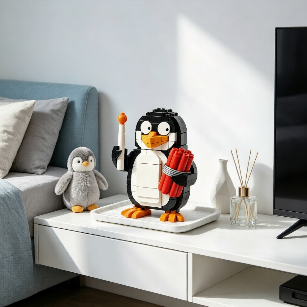 🐧 Mischief Demolition Penguin Brick Building Kit