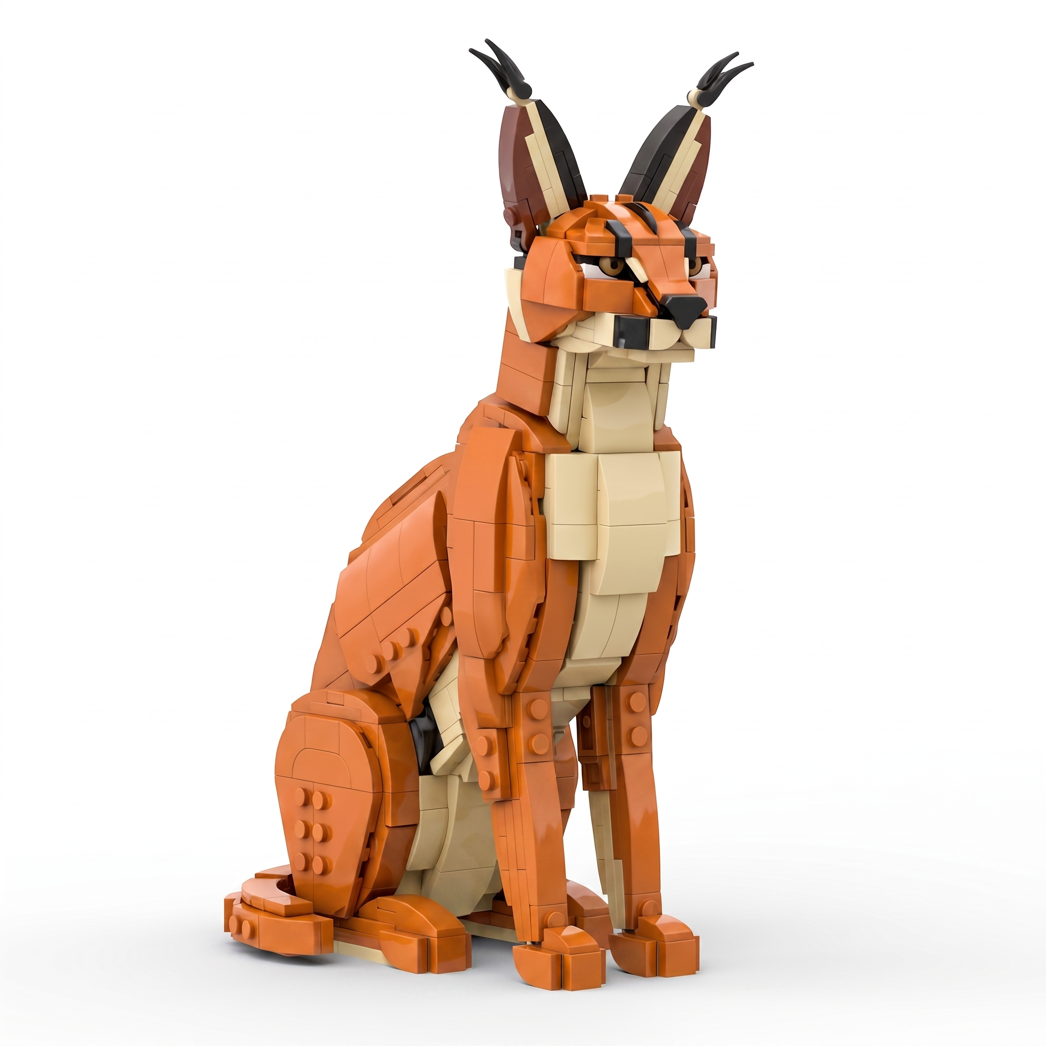 Caracal Brick Set | Elegant Wild Cat Display Building Kit for Adults