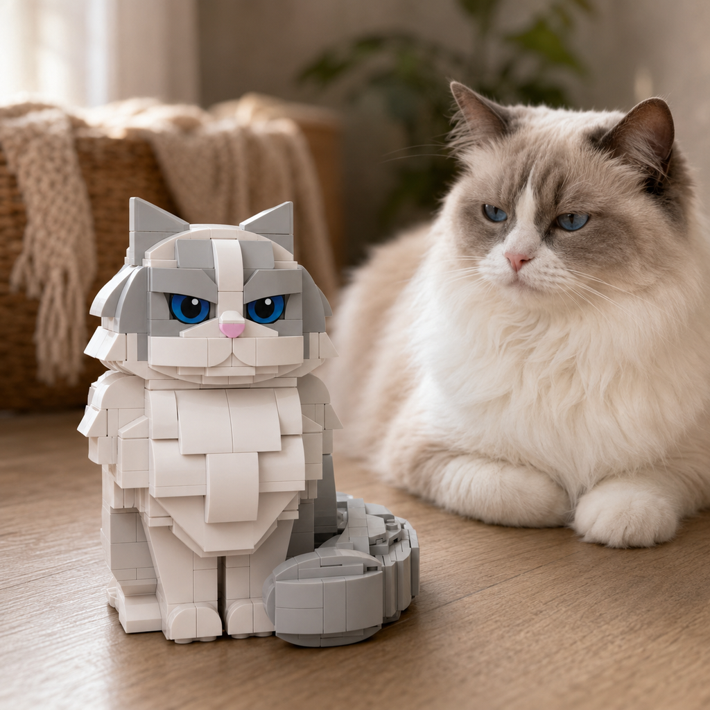 Grumpy Ragdoll Cat Building Set 😾