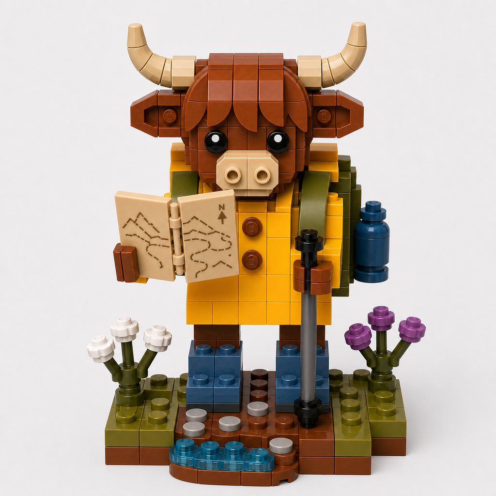 After the Rain Highland Cow Hiker Building Set ☔️
