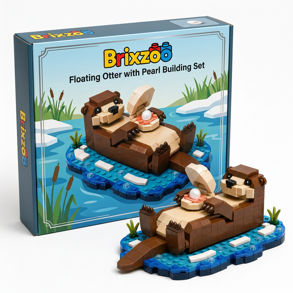 Floating Otter with Pearl Building Set 🦦🐚