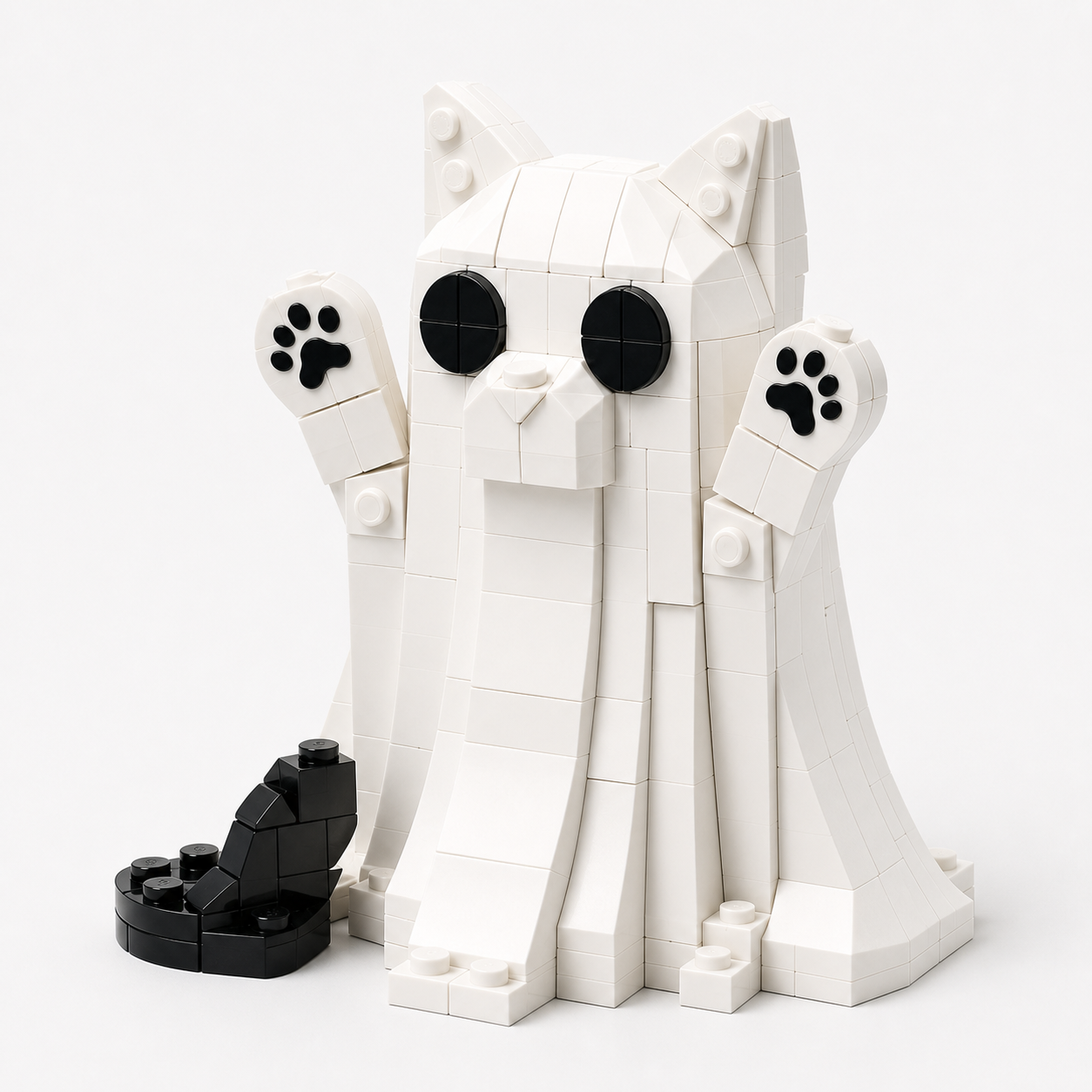 Spooky Ghost Kitty Building Block Set 👻🐈