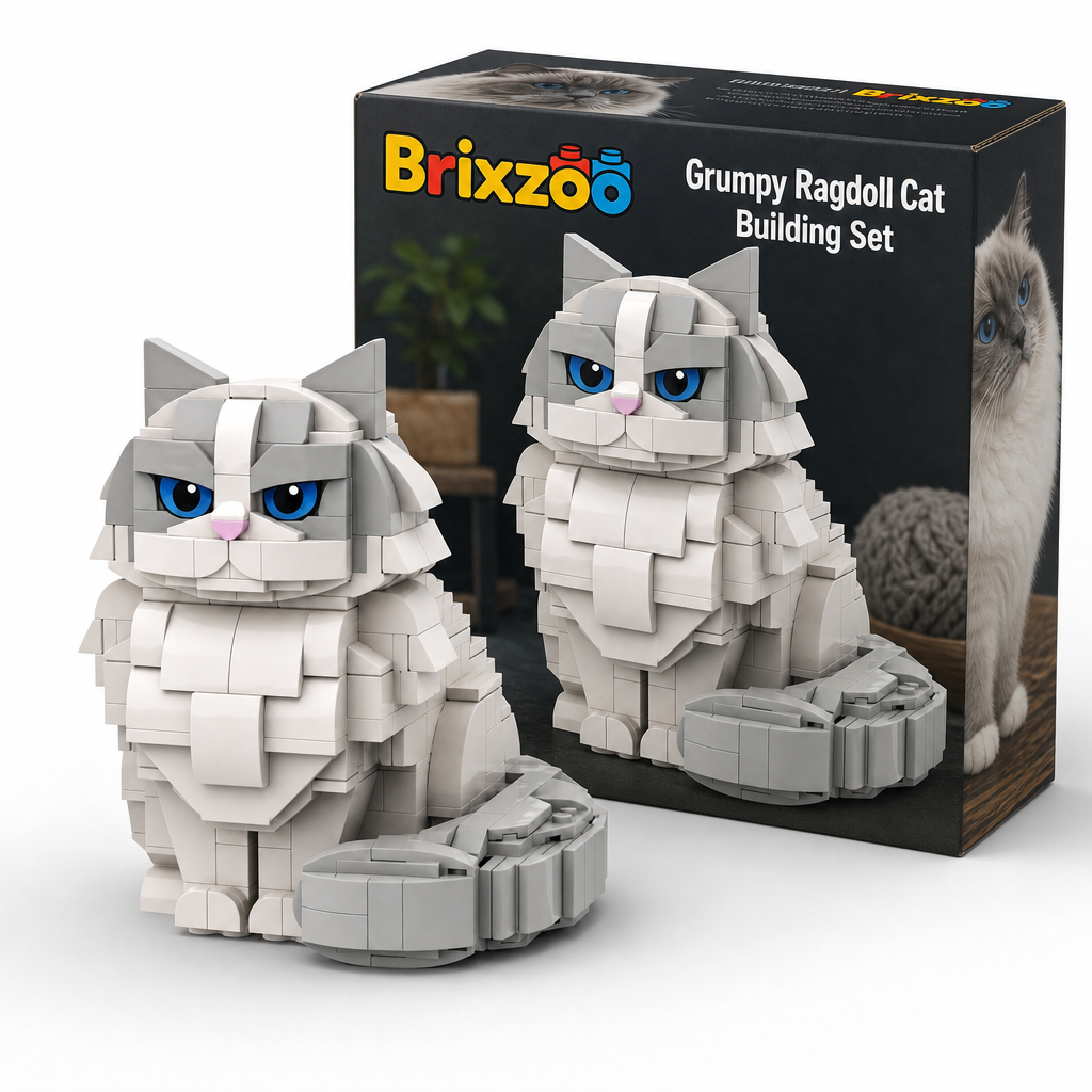 Grumpy Ragdoll Cat Building Set 😾