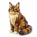 Tabby Maine Coon Cat Building Block Set | Majestic Cat Display Model for Adults