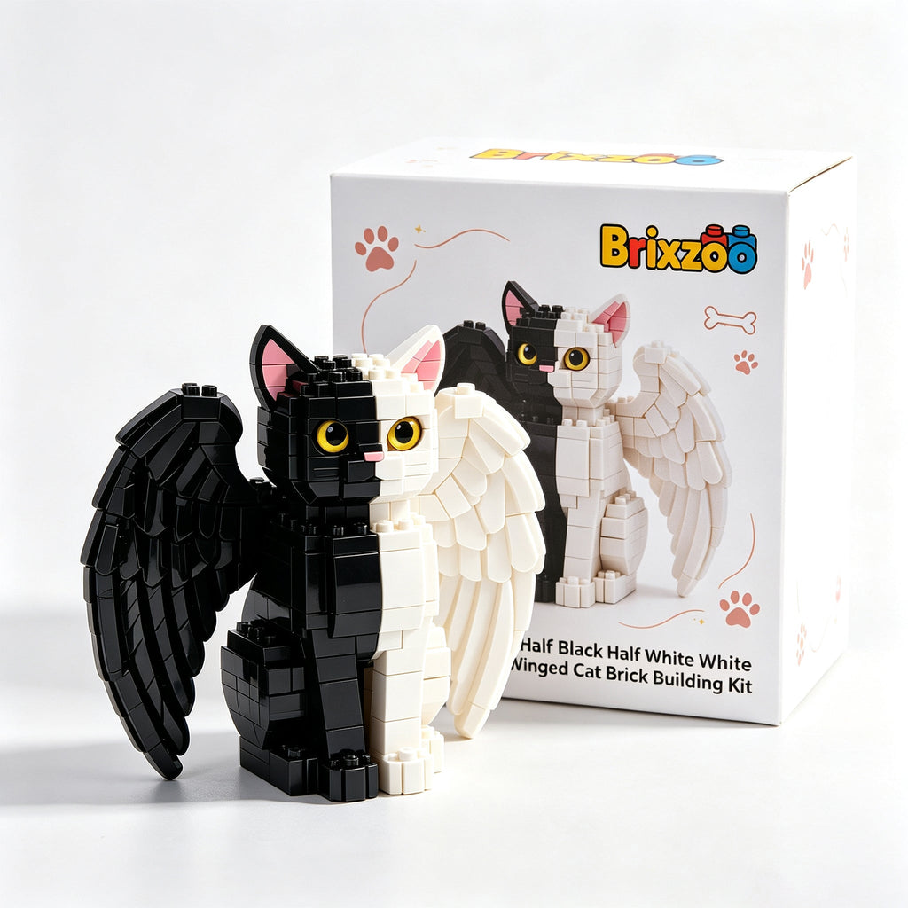 🐈 Dual-Tone Winged Split Cat Brick Building Kit