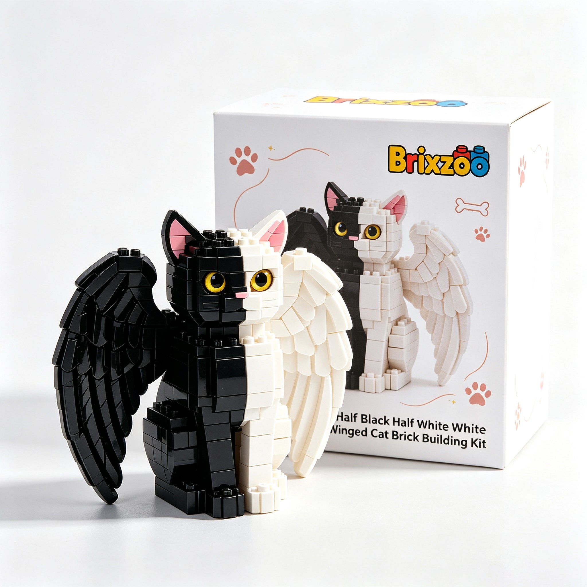 🐈 Dual-Tone Winged Split Cat Brick Building Kit