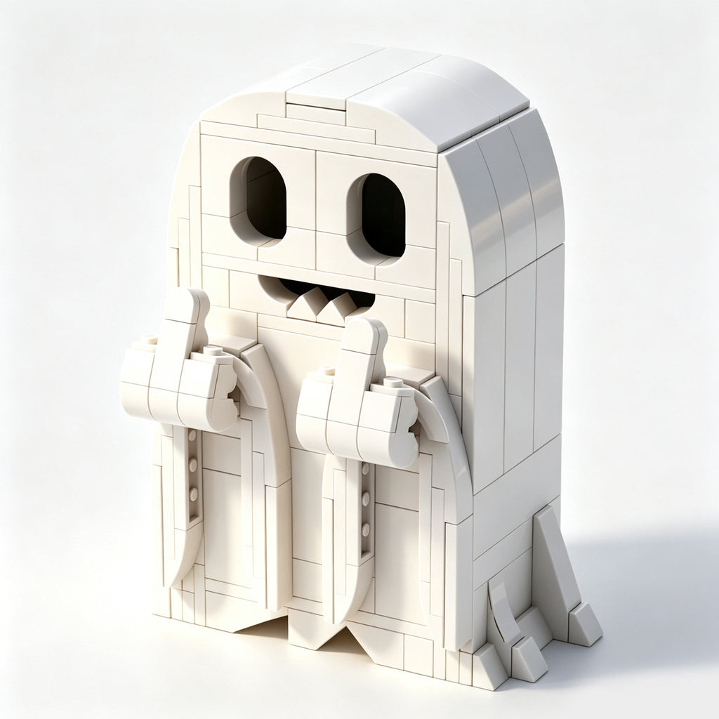 👻 Minimal White Ghost Brick Building Kit