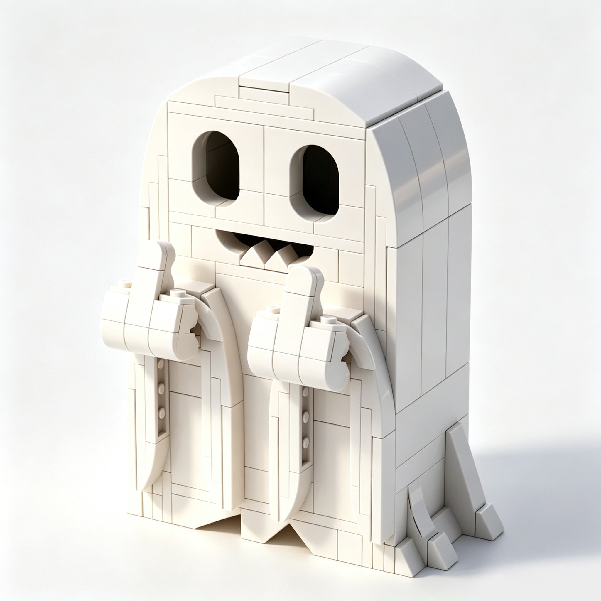 👻 Minimal White Ghost Brick Building Kit