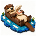 Floating Otter with Pearl Building Set 🦦🐚