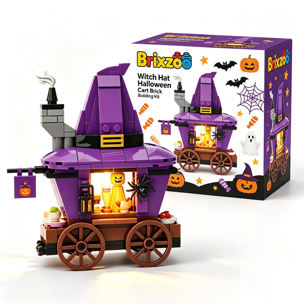 🧙‍♀️ Witch Hat Halloween Treat Cart Brick Kit