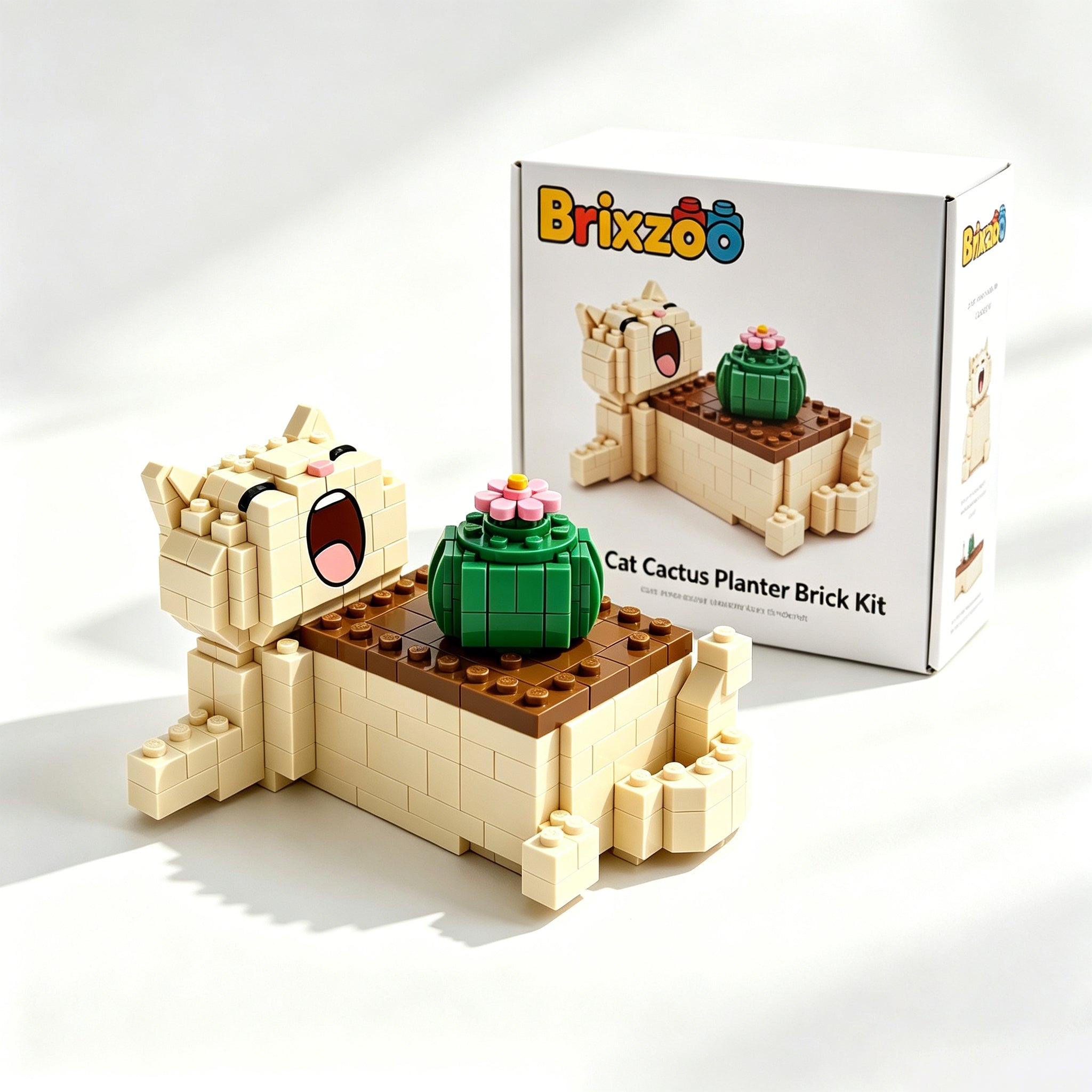 Cozy Cat & Cactus Building Block Set 🐱🌵