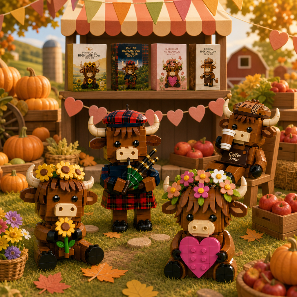 Scotland Highland Cow Brick Set Collection