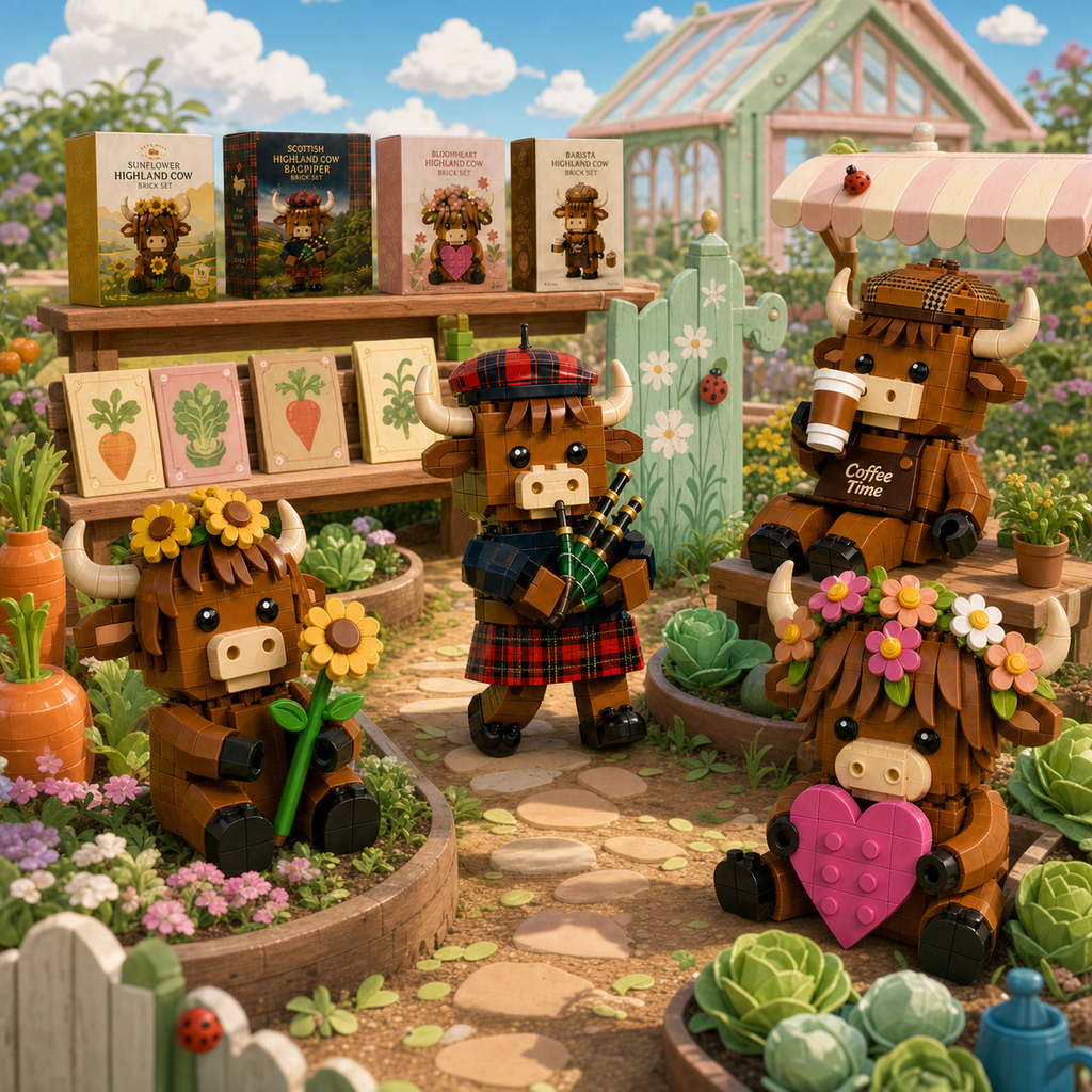 Scotland Highland Cow Brick Set Collection
