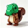 Cute Dinosaur Squirrel Hybrid Building Blocks | Whimsical Woodland Desk Decor