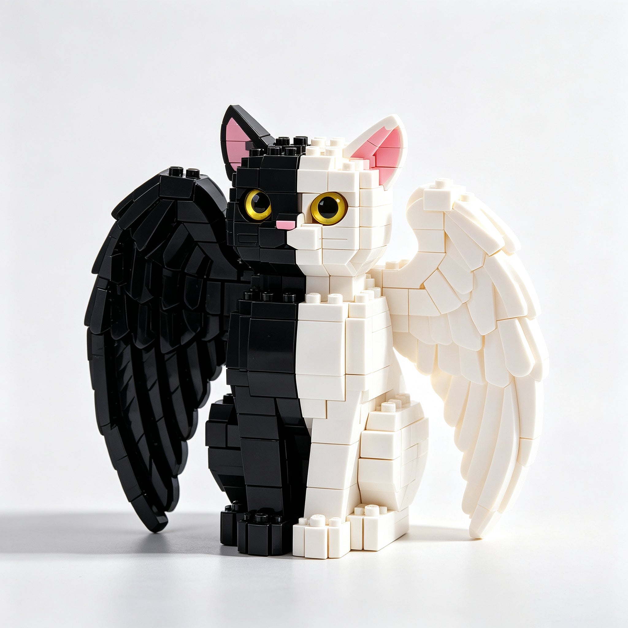🐈 Dual-Tone Winged Split Cat Brick Building Kit