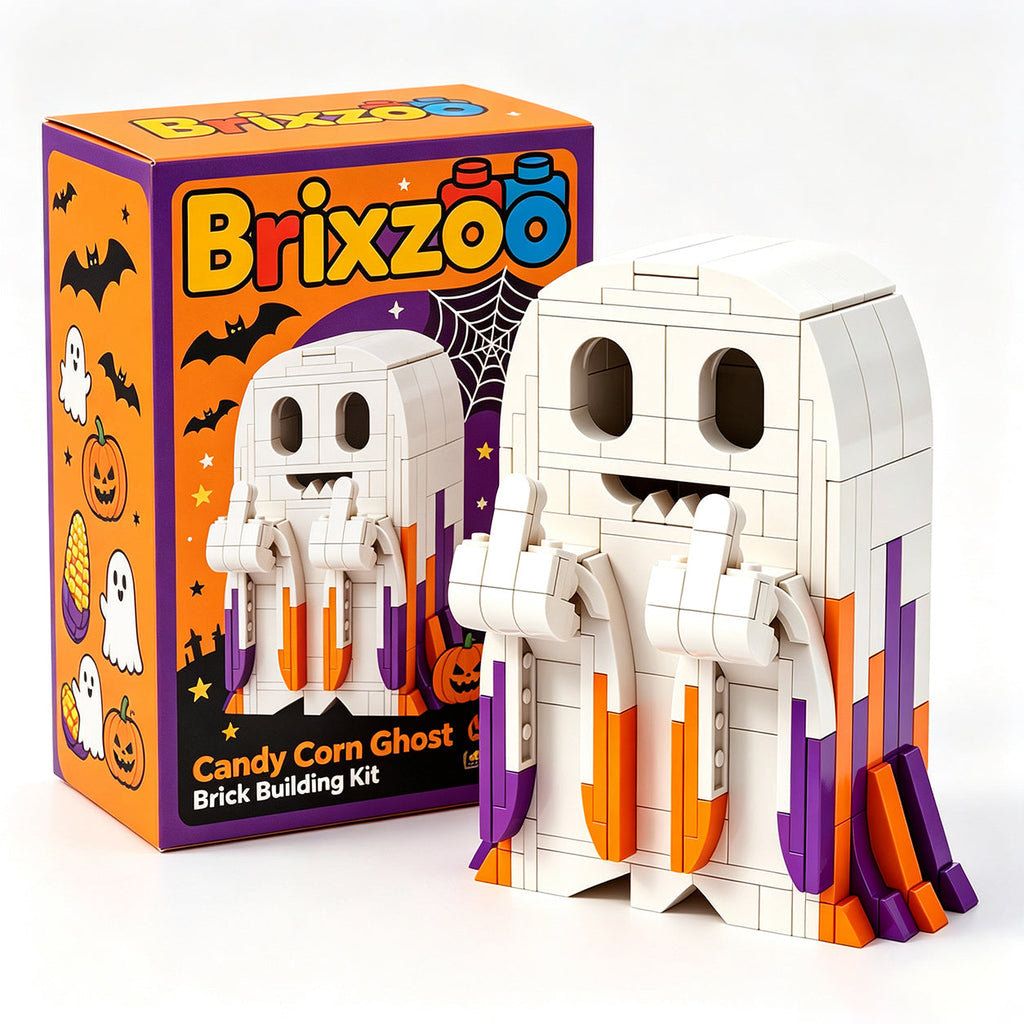 👻 Candy Corn Ghost Brick Building Kit