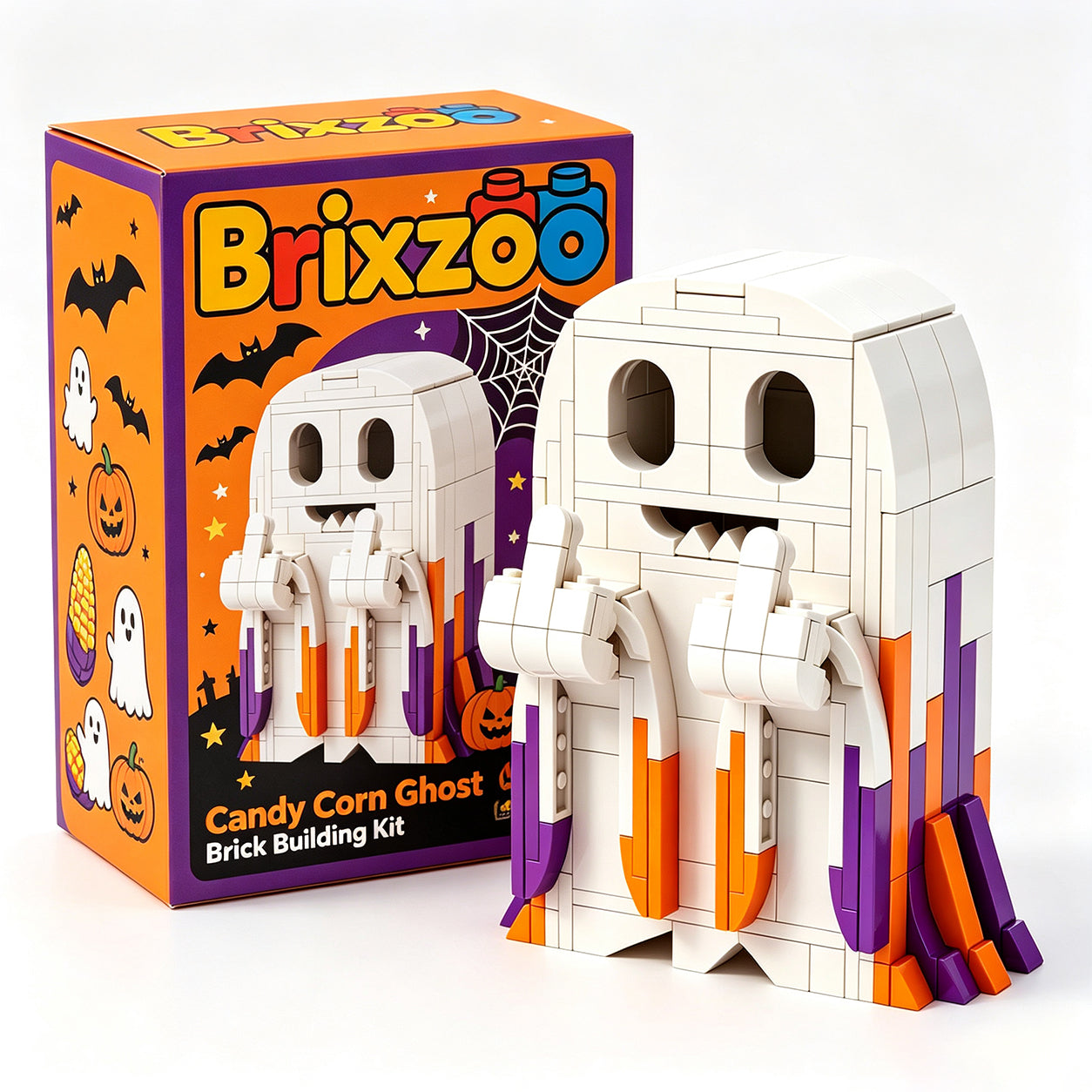 👻 Candy Corn Ghost Brick Building Kit