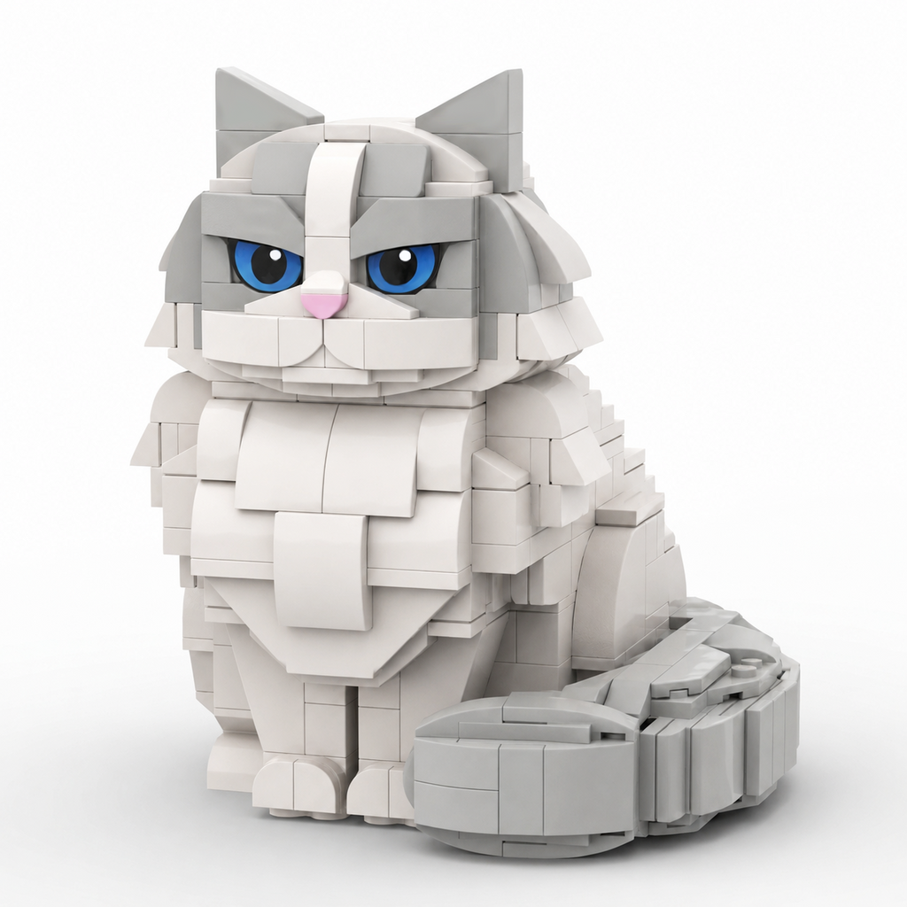 Grumpy Ragdoll Cat Building Set 😾