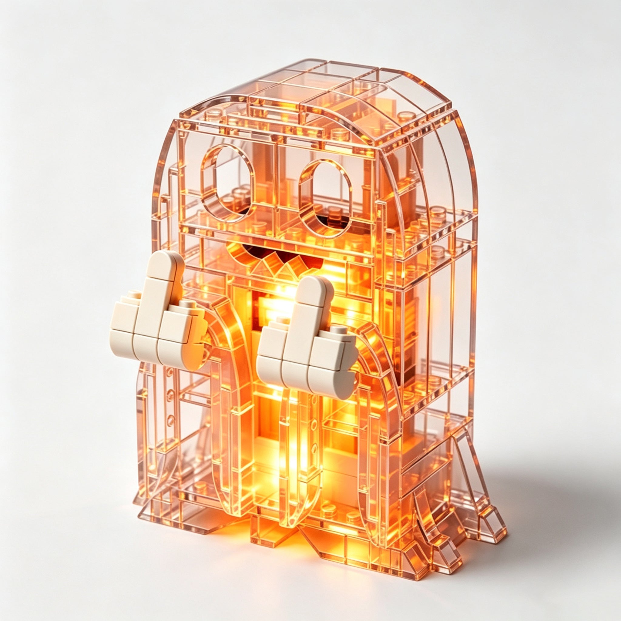 👻 Clear Light-Up Ghost Brick Lamp Kit