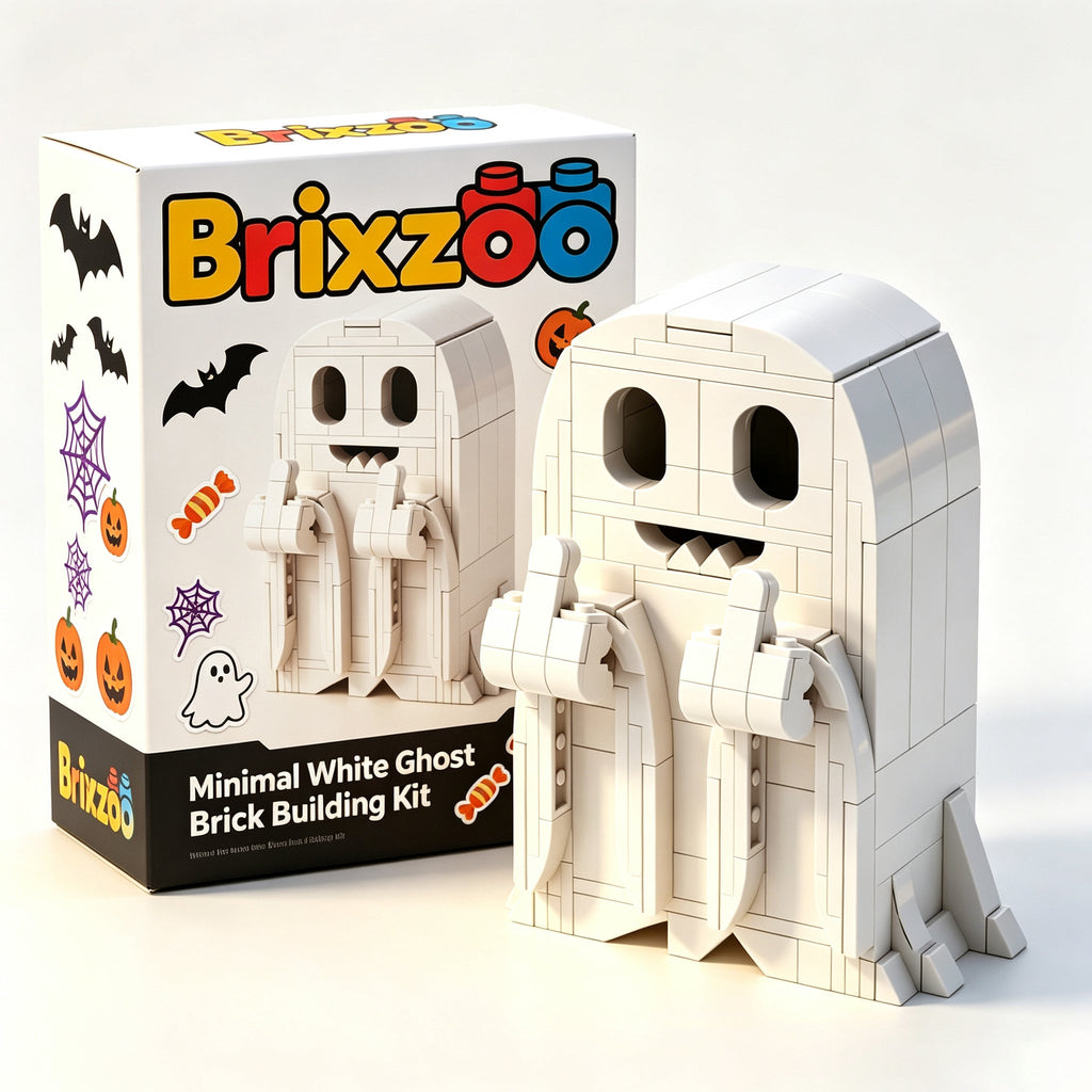 👻 Minimal White Ghost Brick Building Kit