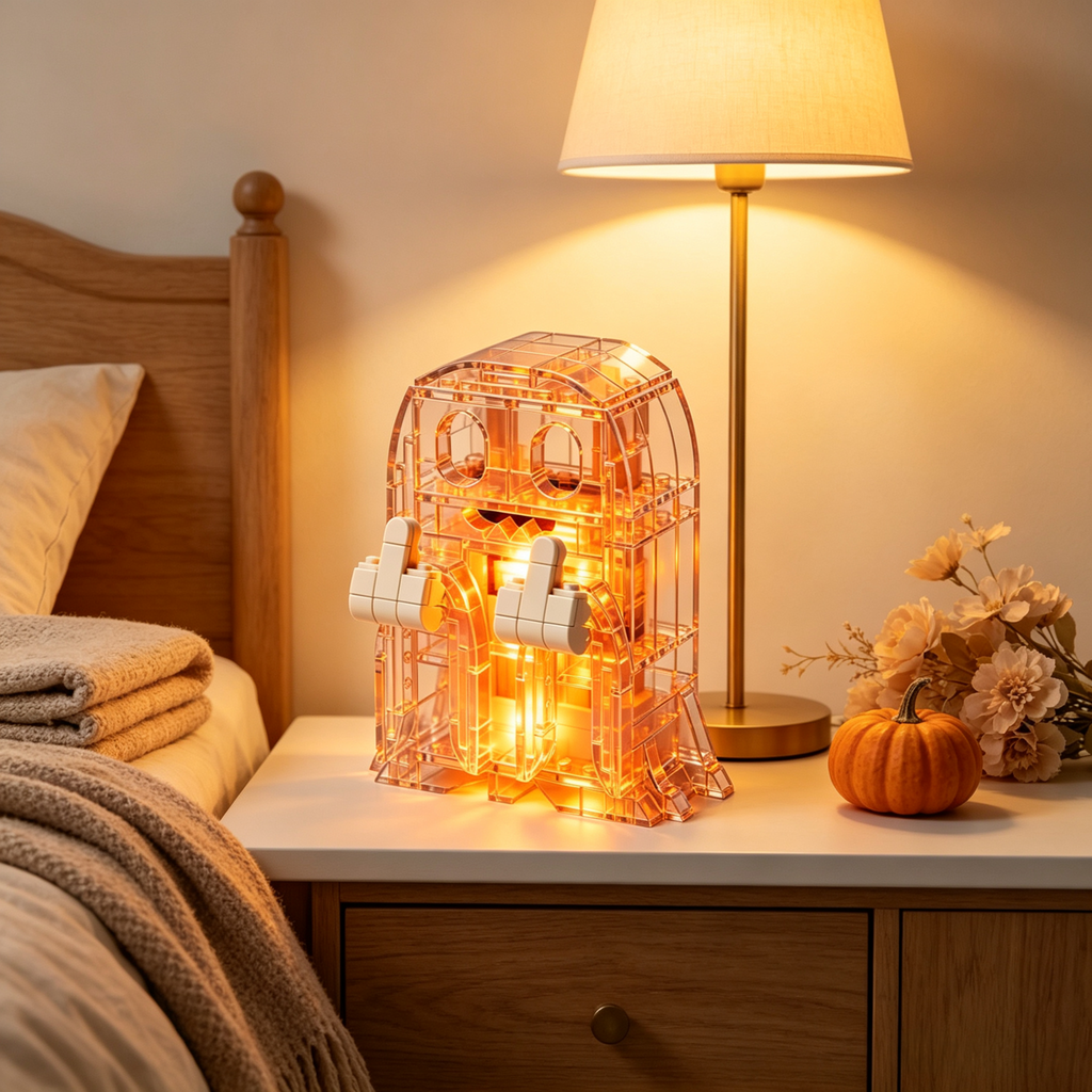 👻 Clear Light-Up Ghost Brick Lamp Kit
