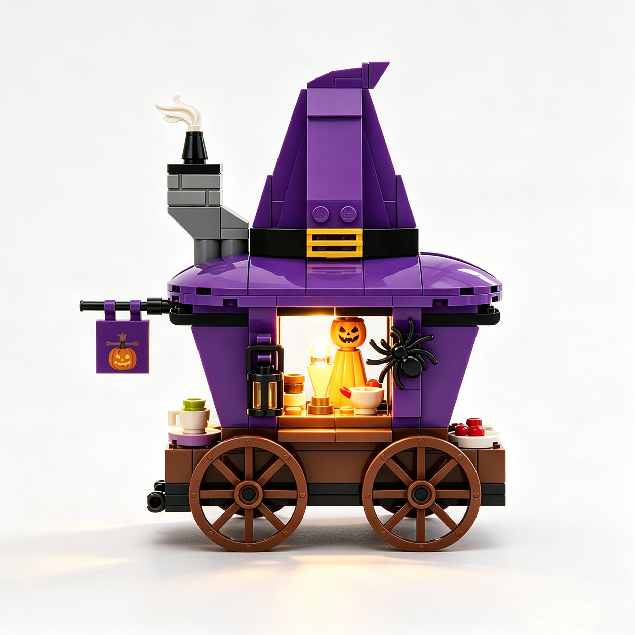 🧙‍♀️ Witch Hat Halloween Treat Cart Brick Kit